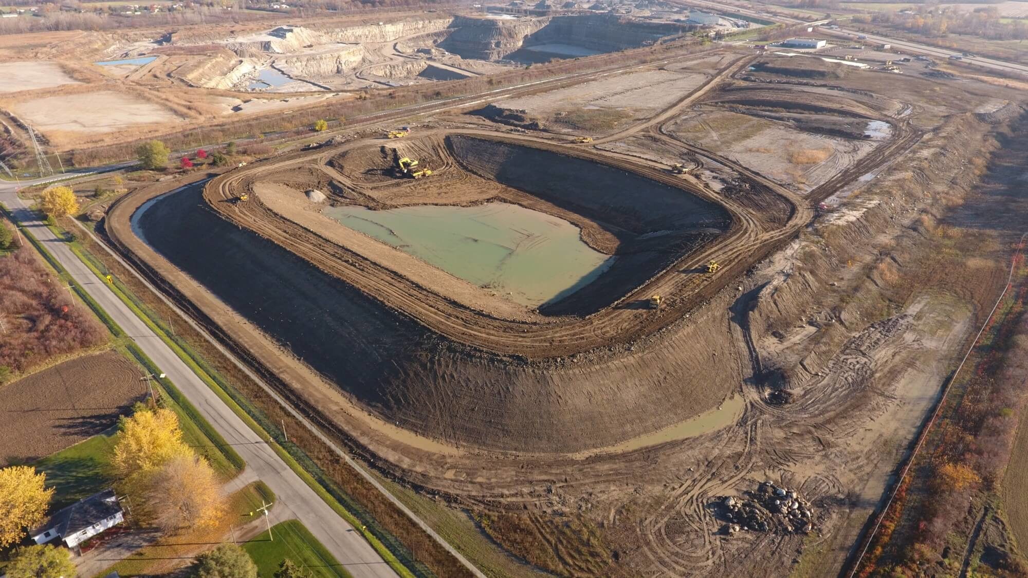 Construction of New Settling Pond Nearly Finished Great Lakes Aggregates